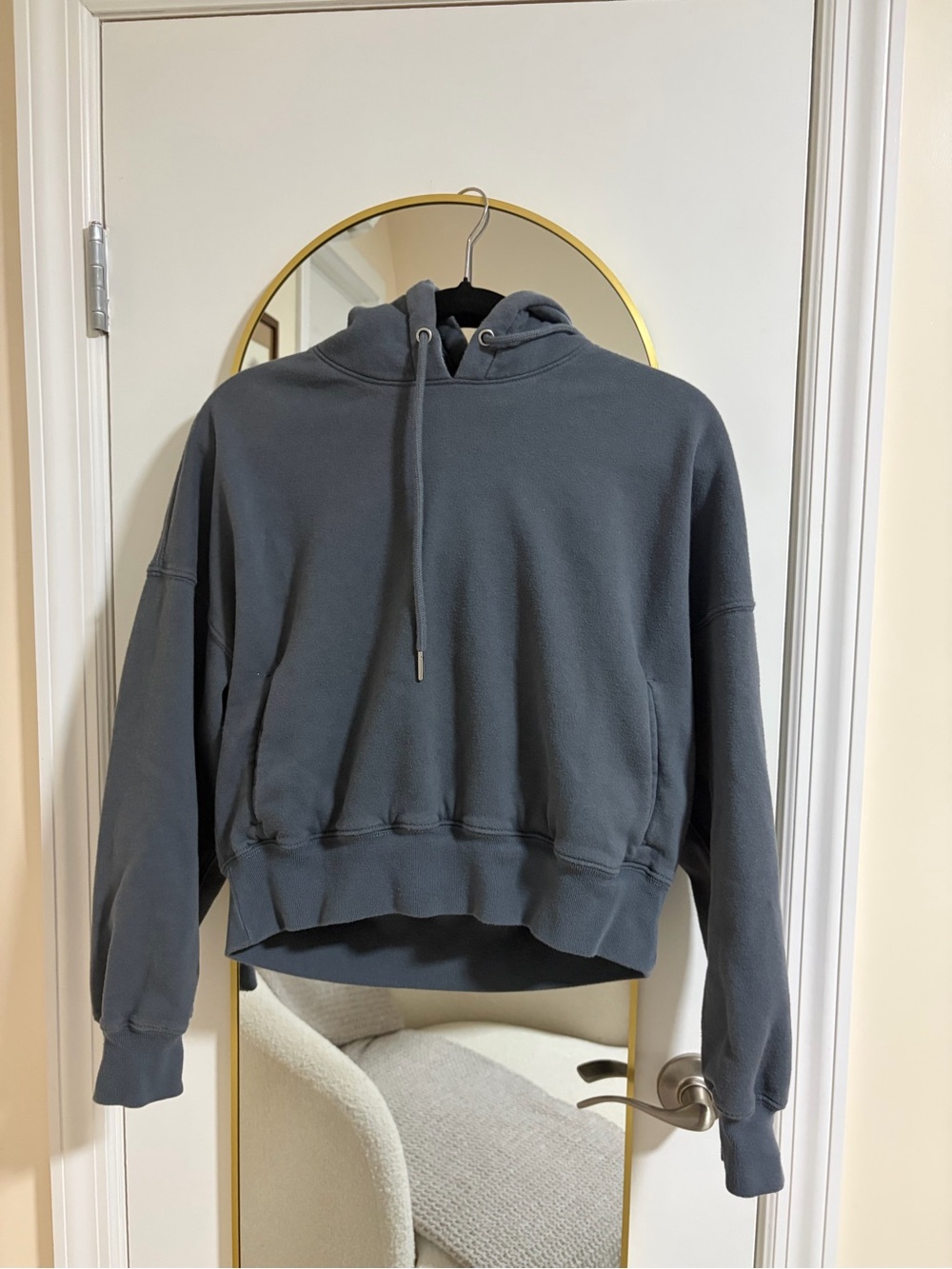 Charcoal Gray Hooded Pullover Sweatshirt